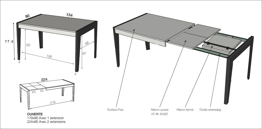 Table de Repas Contemporaine en Bois pour salle à manger